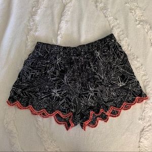 Mossimo Drawstring Shorts w/Coral Accents - Size S